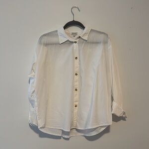 DONNI Pop Shirt with Tortoise Buttons